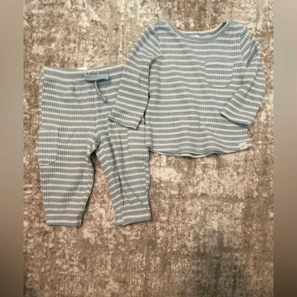 Carter's Blue Striped Kids Matching Set size 6M